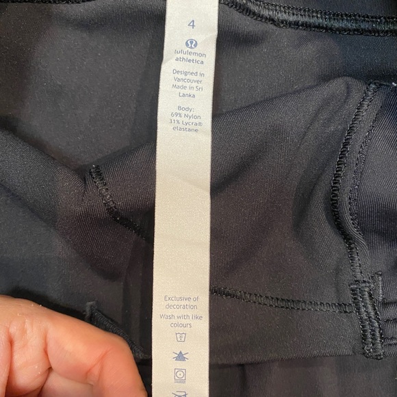 Lululemon black capris w/ pockets and mesh. Size 4 - Picture 3 of 4